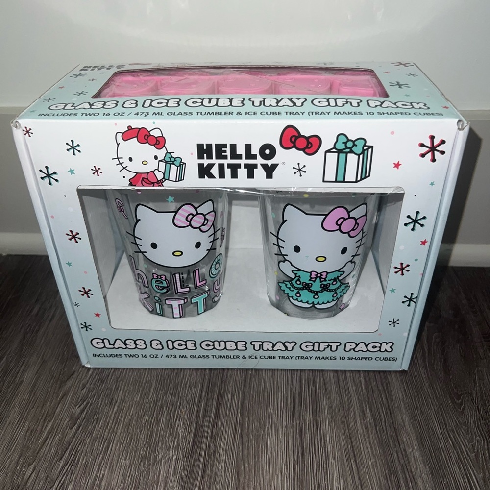 Hello Kitty Glass&Ice Cube Tray Gift Pack🎁💝
